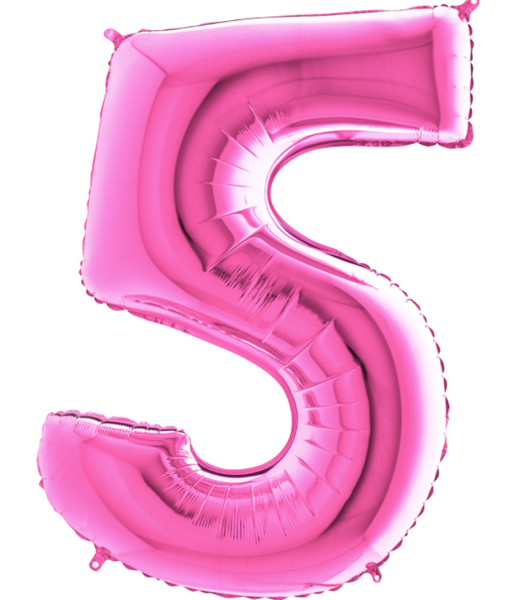 Pinke Zahl: 5 - 102cm